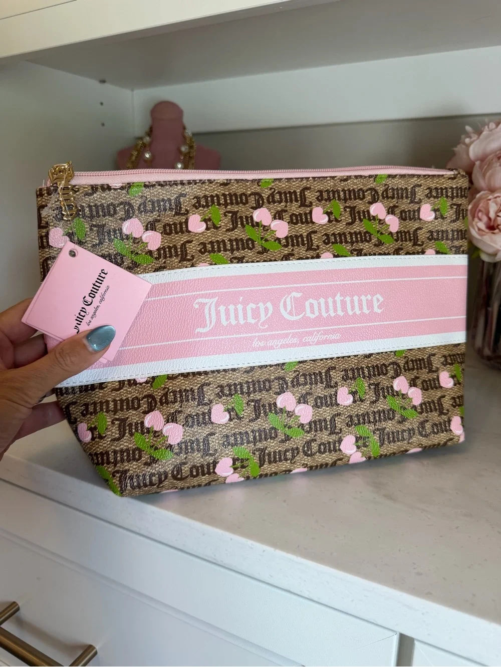 NWT Juicy Couture Pink Logo Cosmetic Pouch